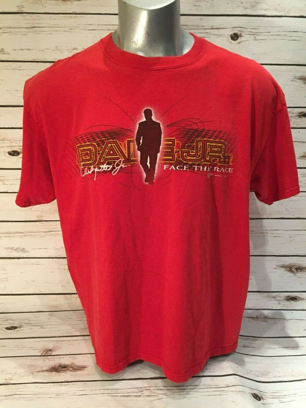 Dale Earnhardt Jr Face the Race Nascar Winners Circle Tee Shirt Auto Racing XL